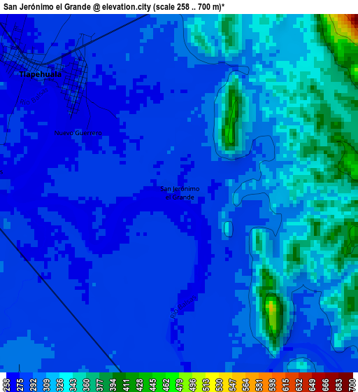 San Jerónimo el Grande elevation map