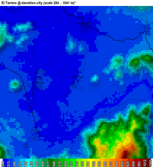 El Terrero elevation map