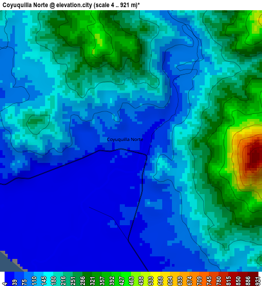 Coyuquilla Norte elevation map