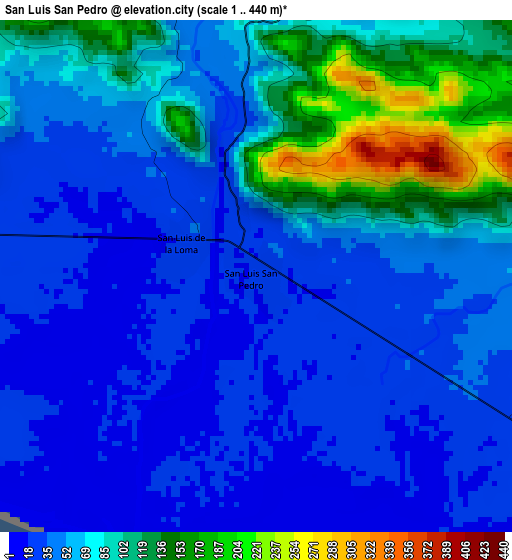 San Luis San Pedro elevation map