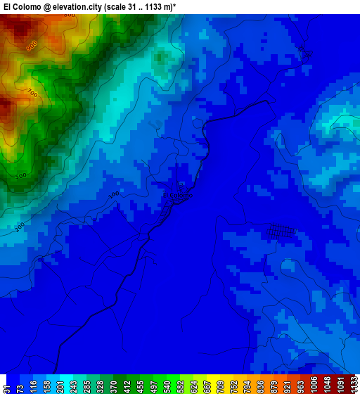 El Colomo elevation map