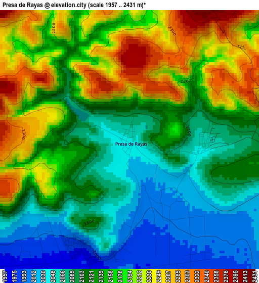 Presa de Rayas elevation map