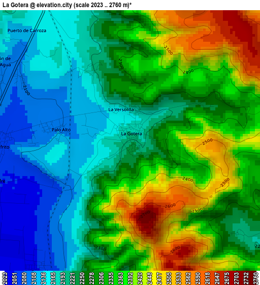 La Gotera elevation map