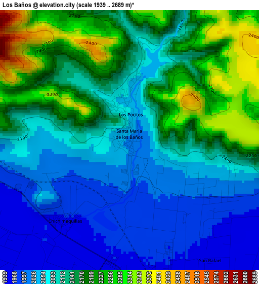 Los Baños elevation map