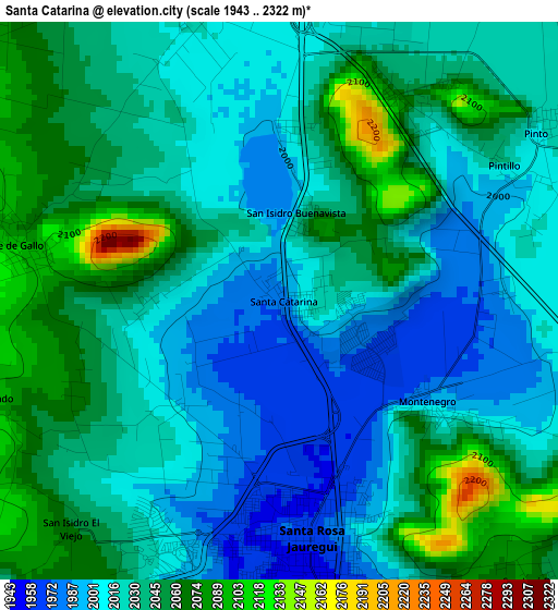 Santa Catarina elevation map