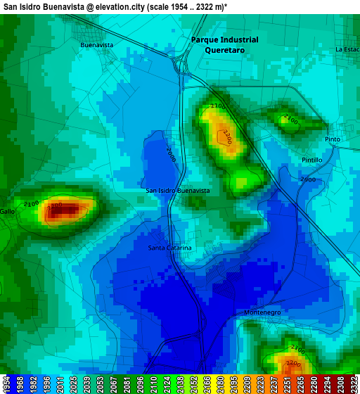 San Isidro Buenavista elevation map