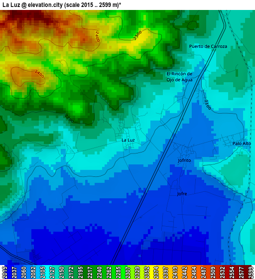 La Luz elevation map