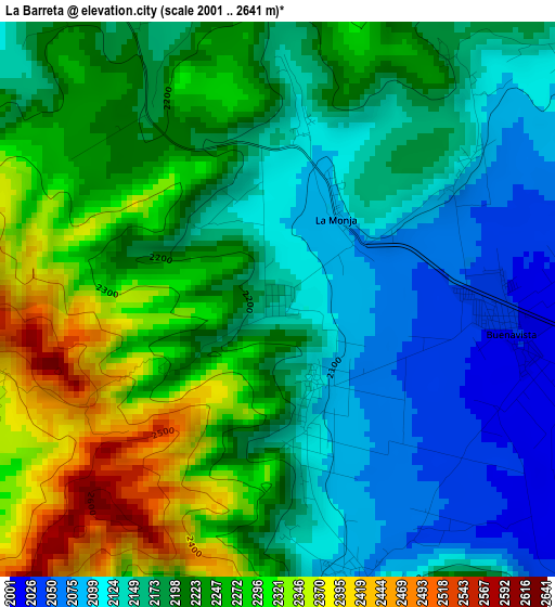 La Barreta elevation map