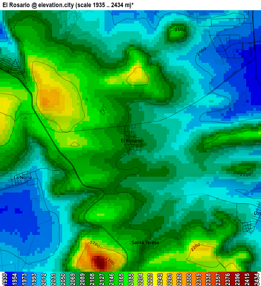 El Rosario elevation map