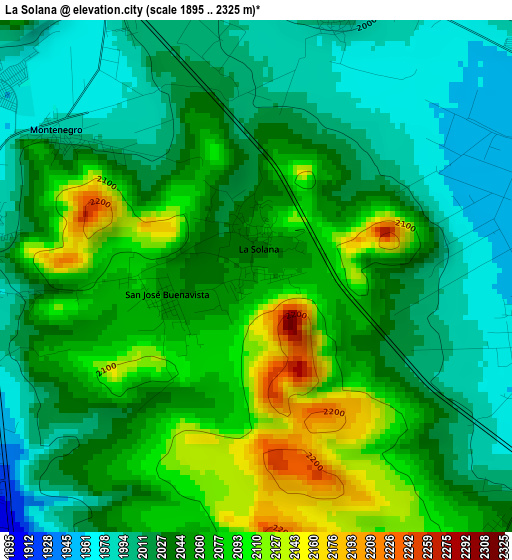 La Solana elevation map