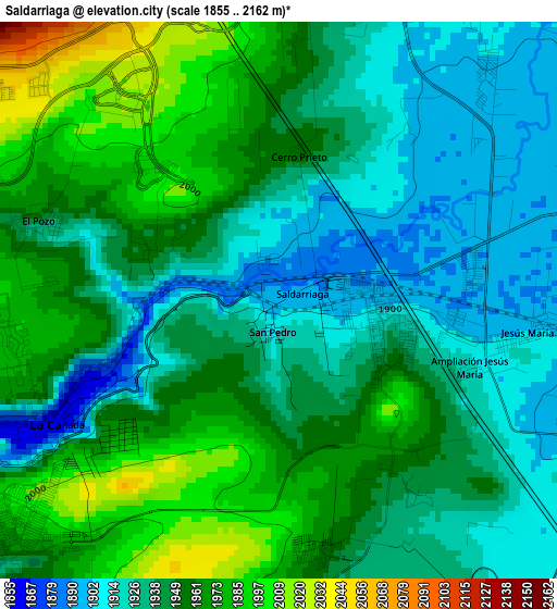 Saldarriaga elevation map