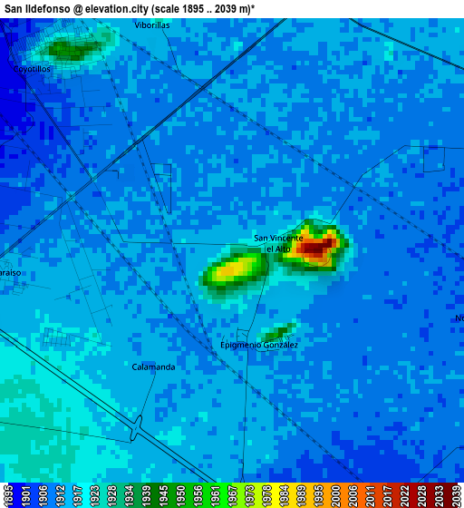 San Ildefonso elevation map