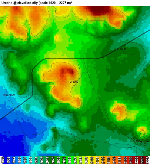 Urecho elevation map