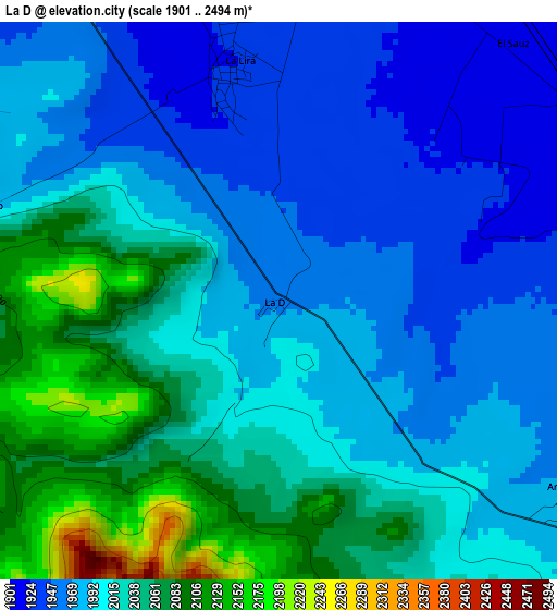 La D elevation map