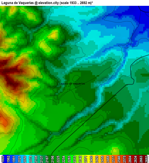 Laguna de Vaquerías elevation map