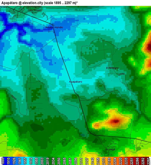 Apapátaro elevation map