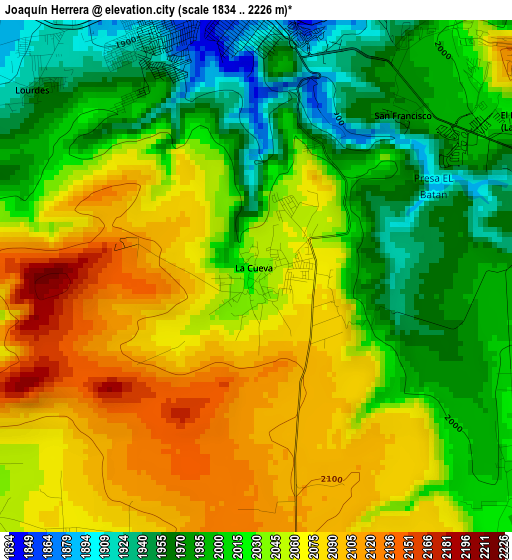 Joaquín Herrera elevation map