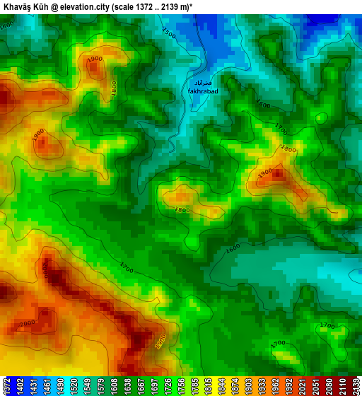 Khavāş Kūh elevation map