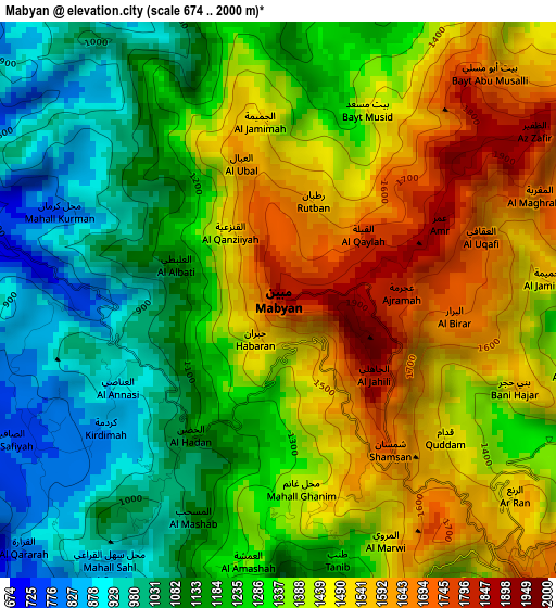 Mabyan elevation map