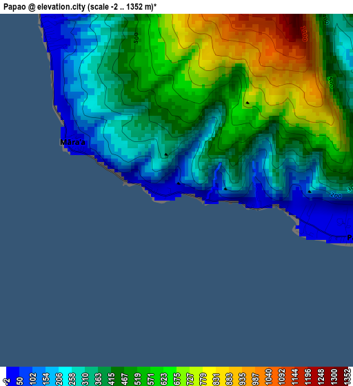 Papao elevation map