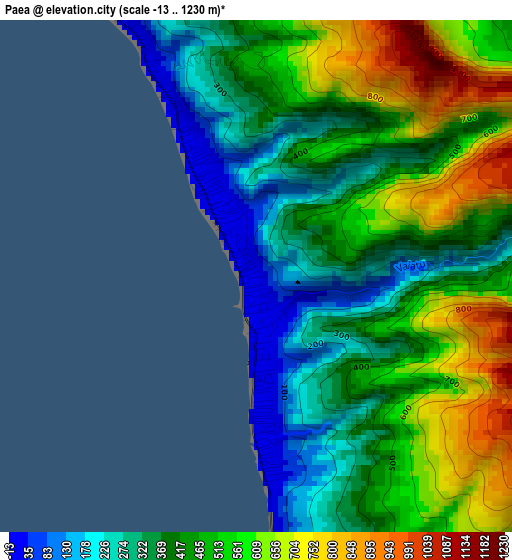 Paea elevation map