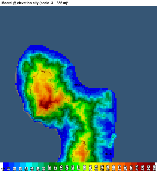 Moerai elevation map