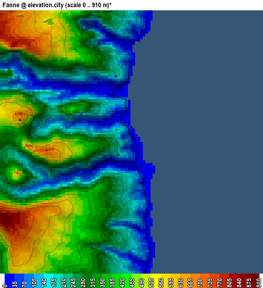 Faone elevation map