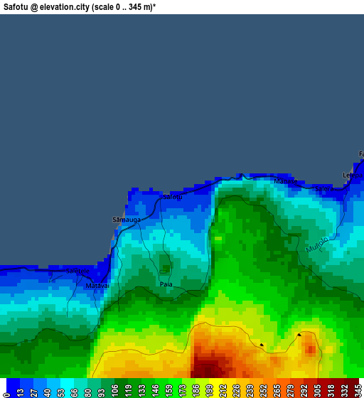 Safotu elevation map