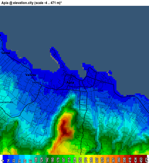 Apia elevation map
