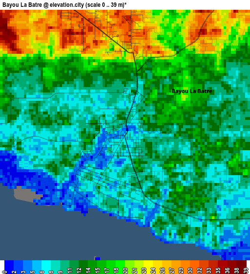 Bayou La Batre elevation map