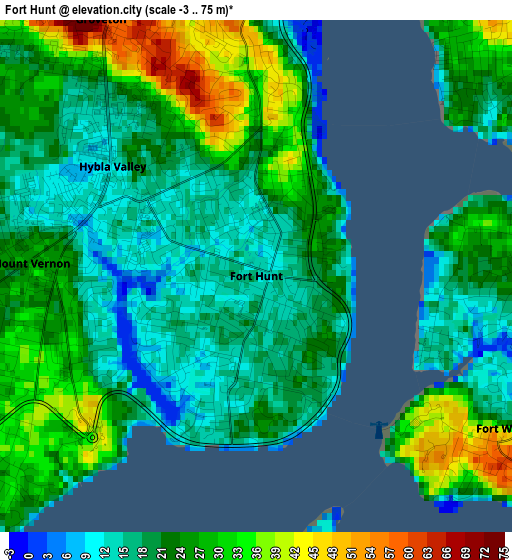 Fort Hunt elevation map