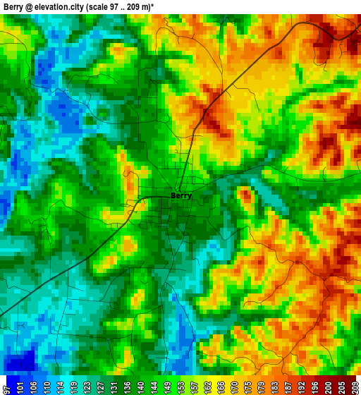 Berry elevation map