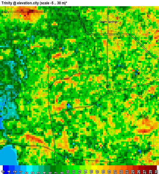 Trinity elevation map