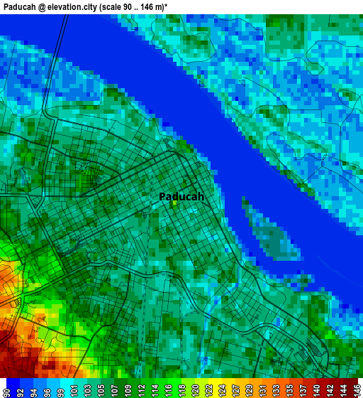 Paducah elevation map