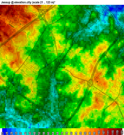 Jessup elevation map