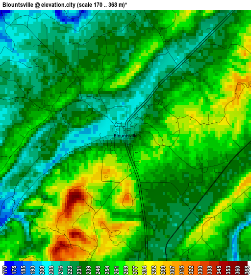 Blountsville elevation map