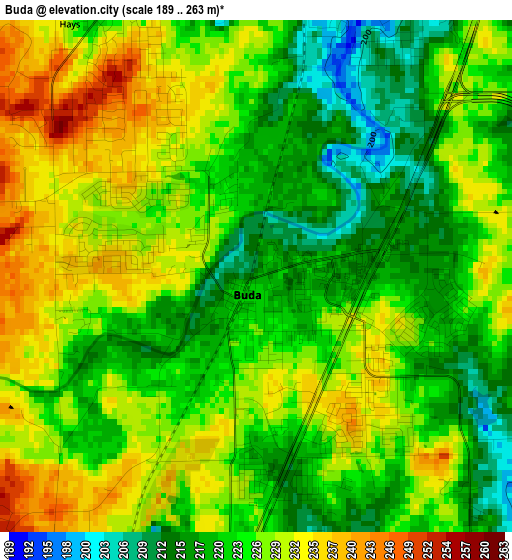 Buda elevation map