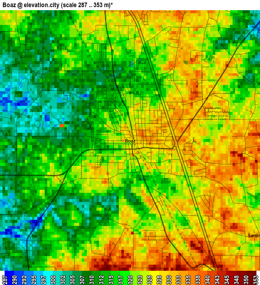 Boaz elevation map