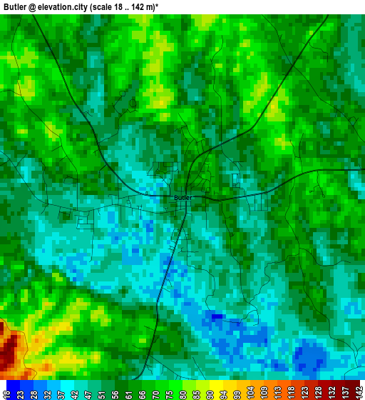 Butler elevation map