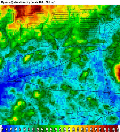 Bynum elevation map