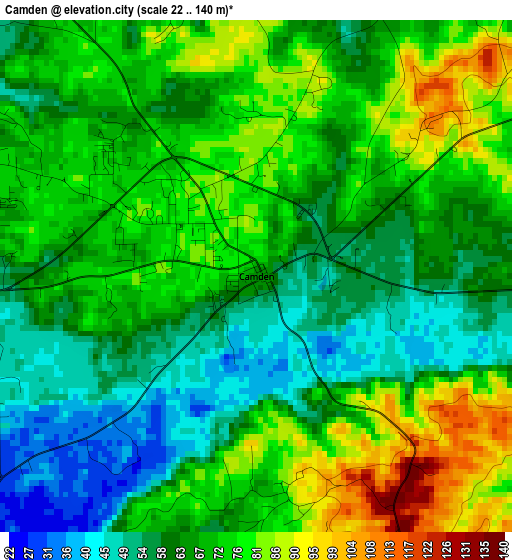 Camden elevation map