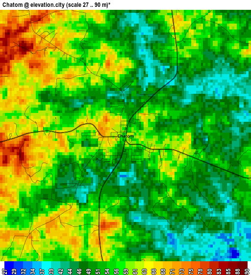 Chatom elevation map