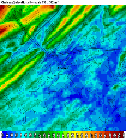 Chelsea elevation map