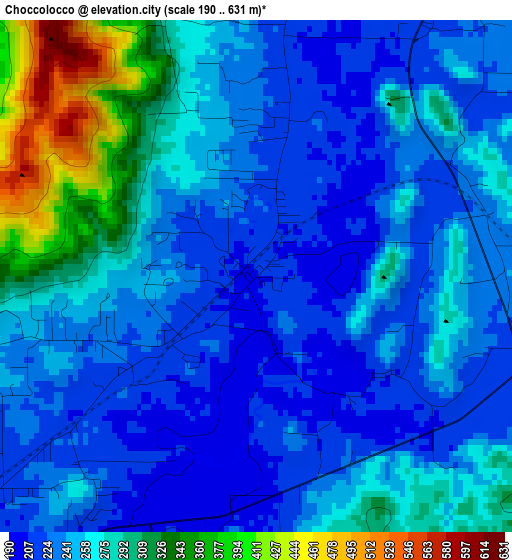 Choccolocco elevation map