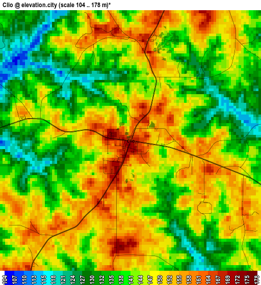 Clio elevation map