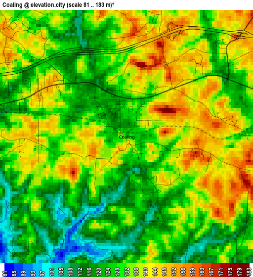 Coaling elevation map