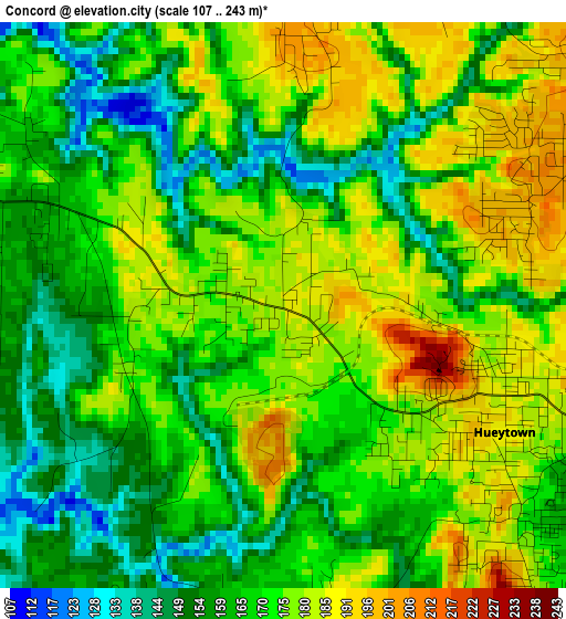 Concord elevation map