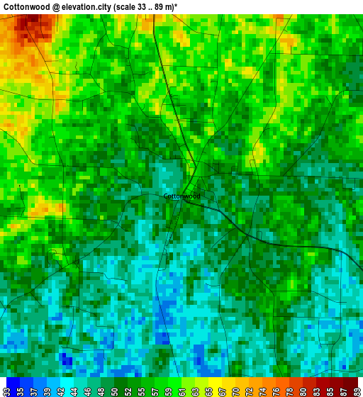 Cottonwood elevation map