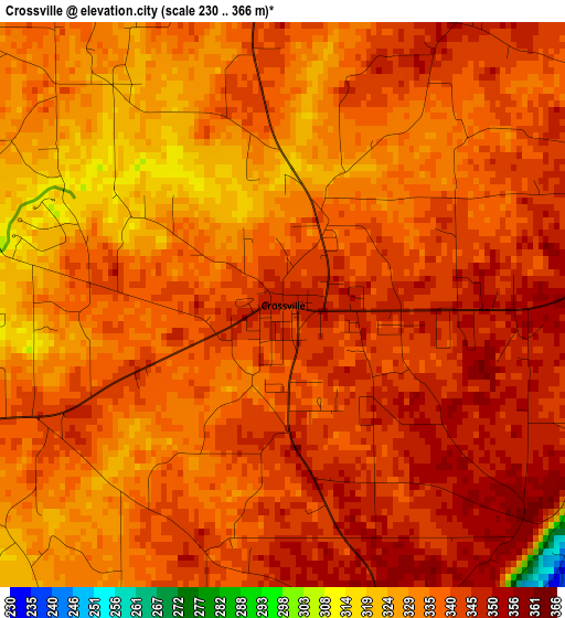 Crossville elevation map