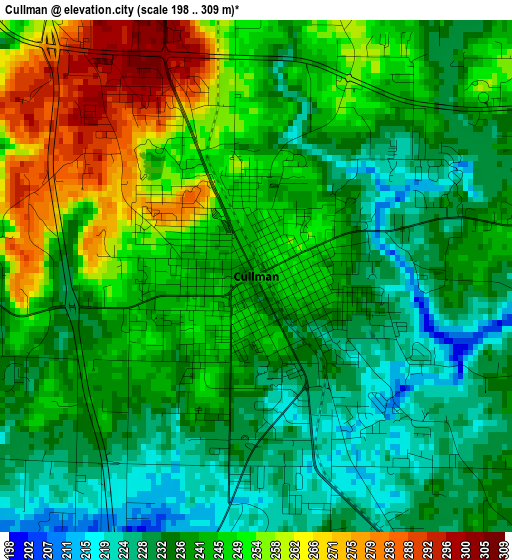 Cullman elevation map